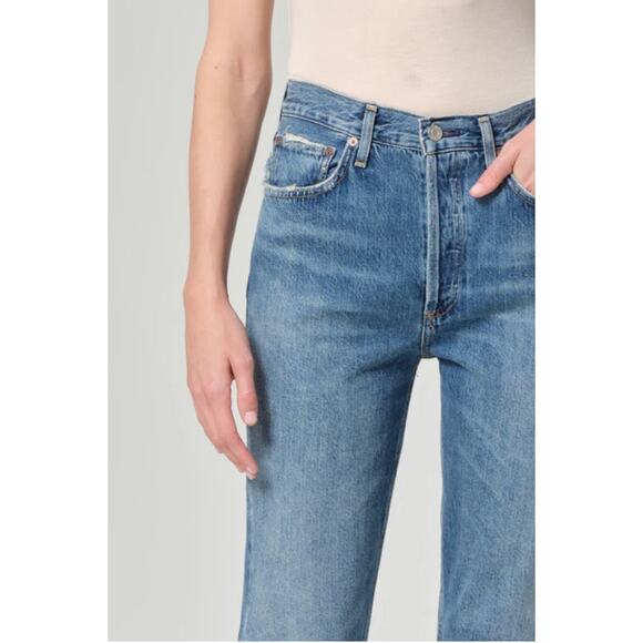 AGOLDE Riley High Rise Straight Crop Jeans Size 23 - Picture 5 of 9